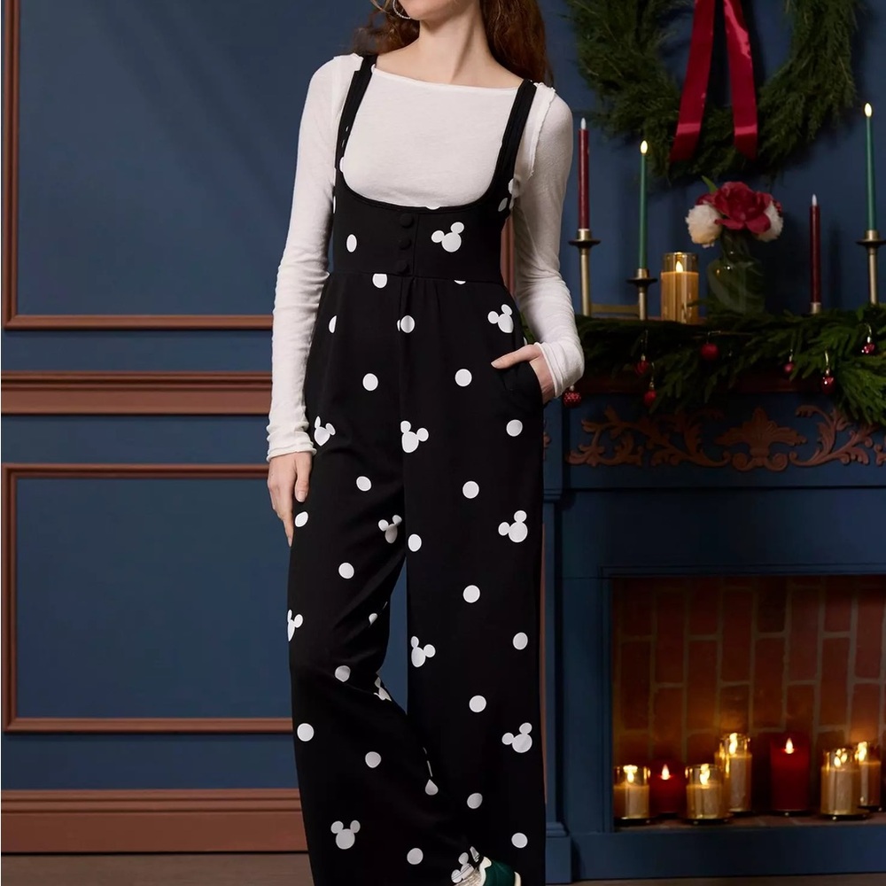 Her Universe Black and White Polka Dot Mickey Pants
